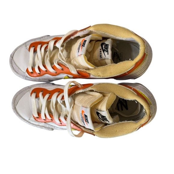 Nike Sacai Blazer Low Men's Sneaker Size 9 With Box DD1877-100 Orange White - Picture 7 of 10